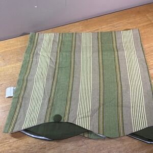 Waverly Home Classics Green Striped Scalloped Double Valance 40x18